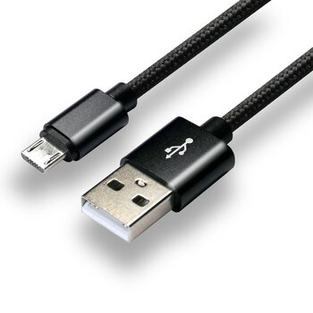 Kabel przewód pleciony USB - micro USB everActive CBB-1MB 100cm z obsługą szybkiego ładowania do 2,4A czarny